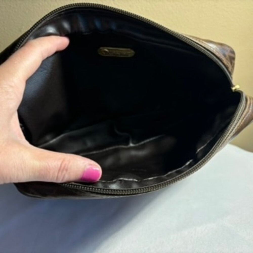 Mario Valentino‎ Clutch Bag Brown PVC - Picture 15 of 16
